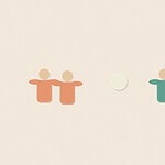 Felt appliqué style illustration of colourful soft rounded figures with dashed stitch borders, arranged for the activity 'Snatch and Dash: a numbered-sprint relay game'
