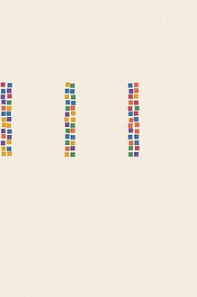 Mosaic tile style illustration made of small colourful squares for the topic 'Spotting and Resisting Peer Pressure: ready responses worth practising'