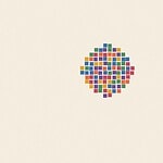 Mosaic tile style illustration made of small colourful squares for the topic 'Talking About Violence in Games and Shows: a genuine way in'
