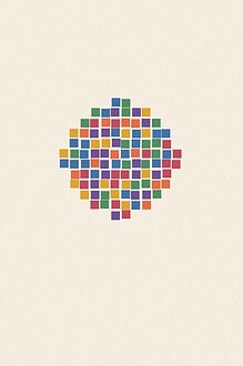 Mosaic tile style illustration made of small colourful squares for the topic 'Talking About Violence in Games and Shows: a genuine way in'