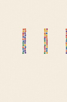 Mosaic tile style illustration made of small colourful squares for the topic 'The Tangle: a human knot that rewards patience over cleverness'