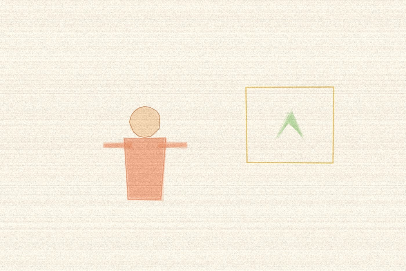 Crayon and wax texture style illustration for the early childhood activity 'Theme Drawing: turning a blank page into something a child already knows how to start', with soft layered colour and a hand drawn feel