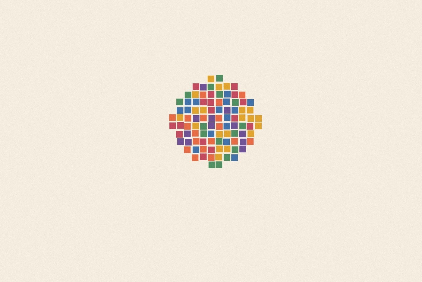Mosaic tile style illustration made of small colourful squares for the topic 'Watching Critically: enjoying a show without simply absorbing it'