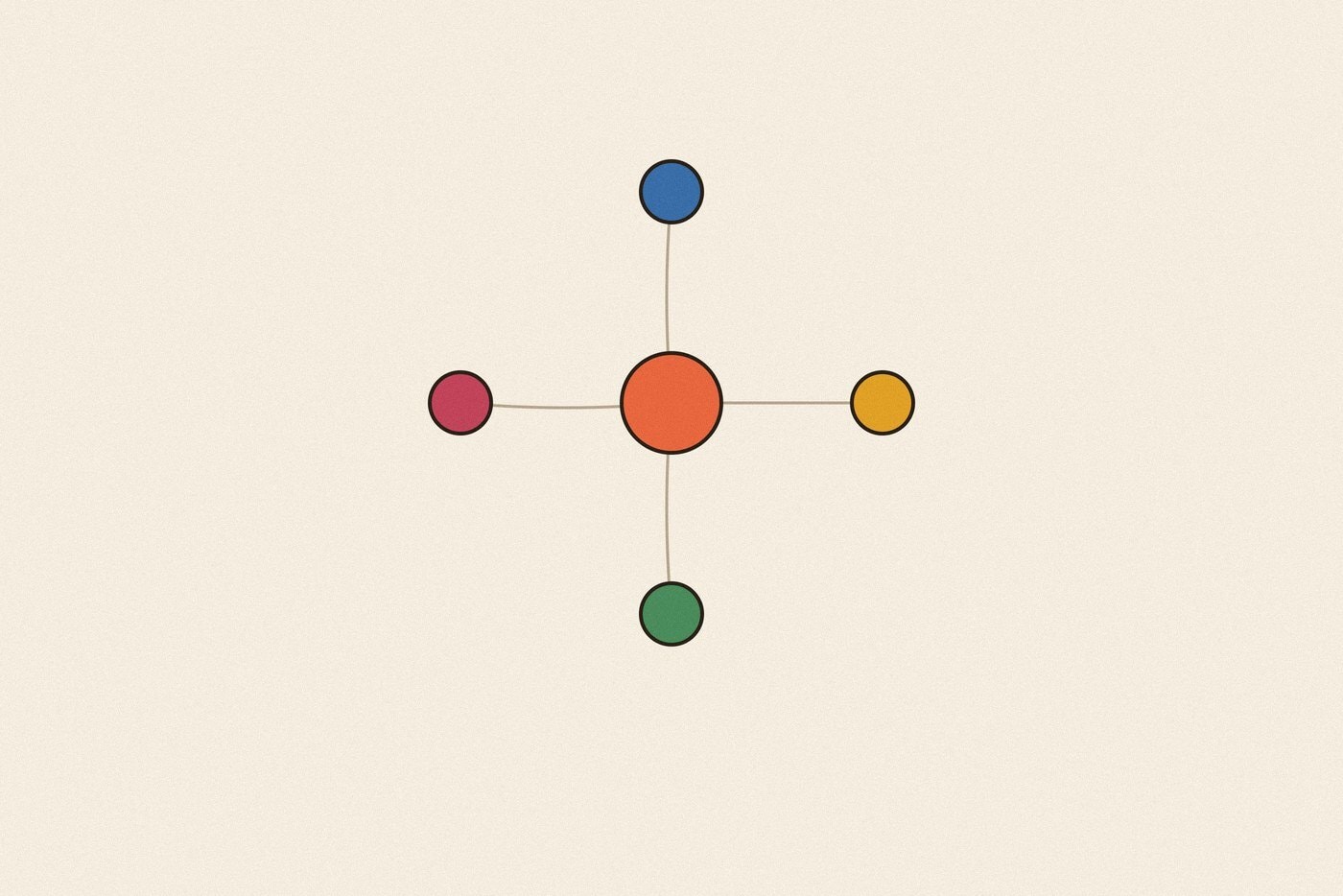 Connected node network diagram illustration for the activity 'Who Is Who?: a guessing game built from anonymous self descriptions'